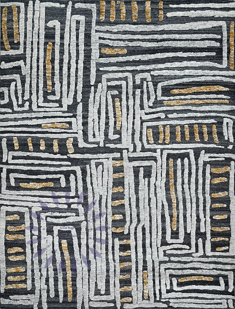 Moroccan Chalk Pattern Abstract Kilim Handknotted Woolen Rug for Living Room, Bed Room - Pihue Creations 28 - Rug Artist
