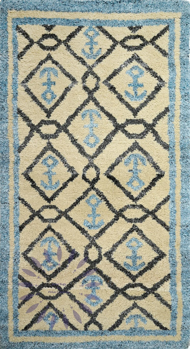 Boho Moroccan Beni Ourain Handmade Rug