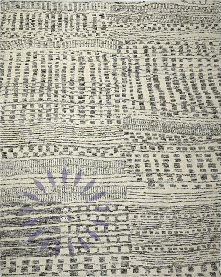 Boho Rug Abstract Abstract Boho Moroccan Hand-Knotted Wool Rug – Bedroom & Living Room