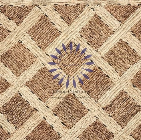 Natural Abaca Basket Lattice Rug