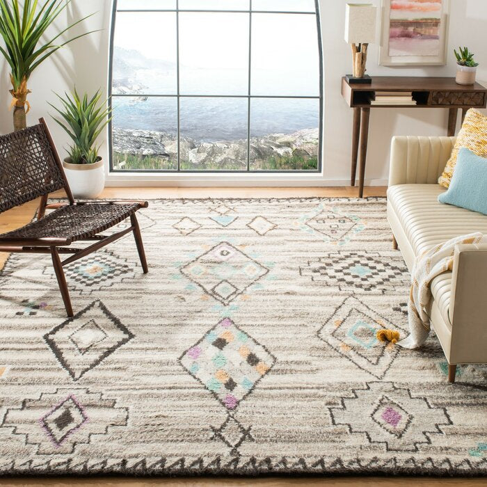 Diamond Dust Beni Ourain Woolen Antique Rug for Living Room, Bed Room - Pihue_Beni225 - Rug Artist 