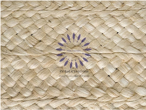 Natural Abaca Woven Basket Rug - Tight Braid Pattern