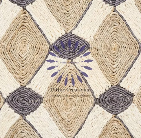 Abaca Hand-Embroidered Spiral Diamond Rug