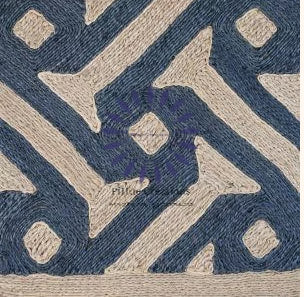 Natural Abaca Arrow Maze Rug - Indigo & Jute Geometric