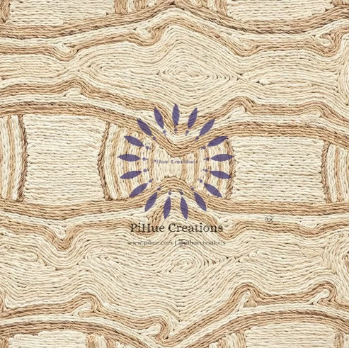 Abaca Hand-Embroidered Topography Rug