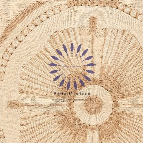 Abaca Hand-Embroidered Sun Medallion Rug