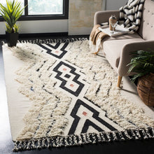 Load image into Gallery viewer, Handmade Moroccan Wool Rug Black and White
